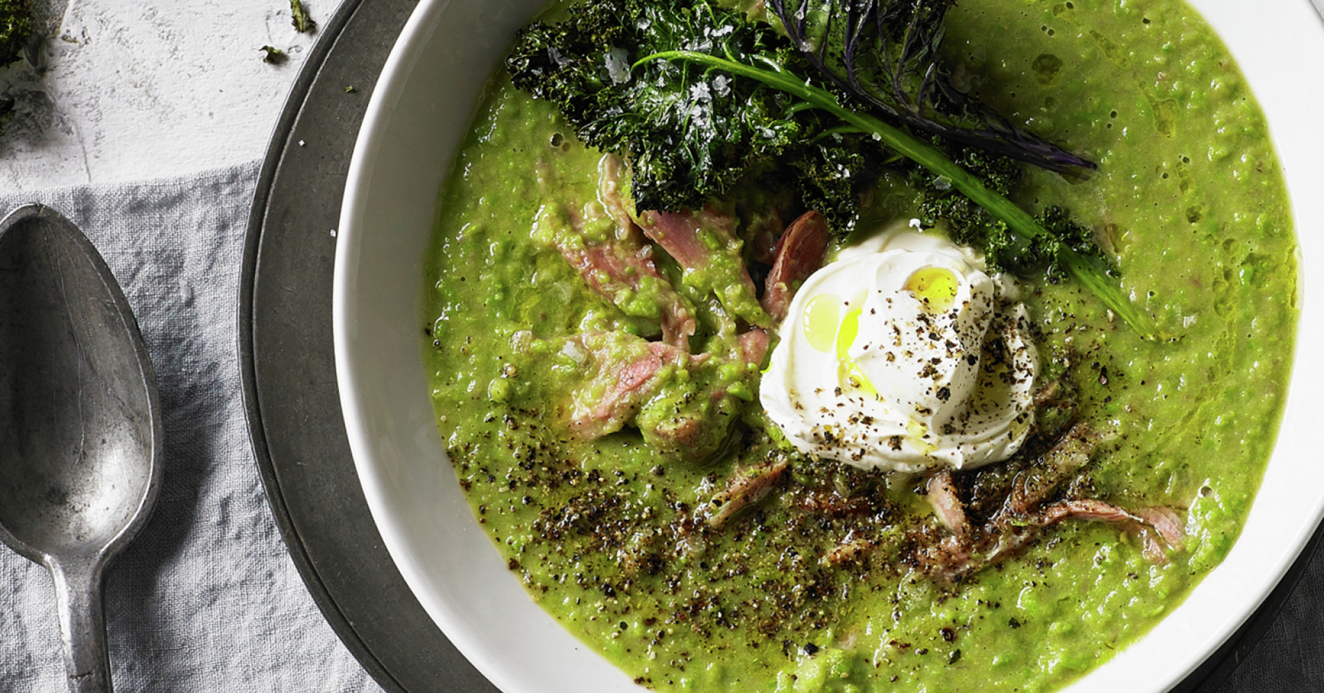 Split Pea and Smoked Ham Soup with Kale Chips Recipe | myfoodbook | Breville Flavour Maker recipes